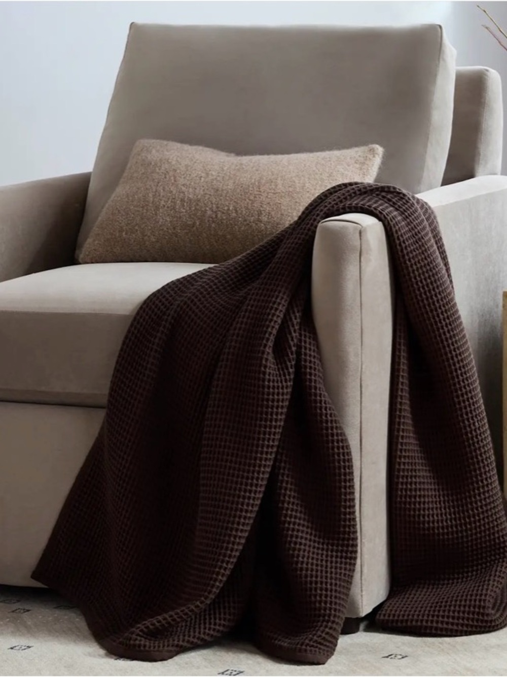 NWT QuinceOrganic Waffle Throw Blanket - Espresso